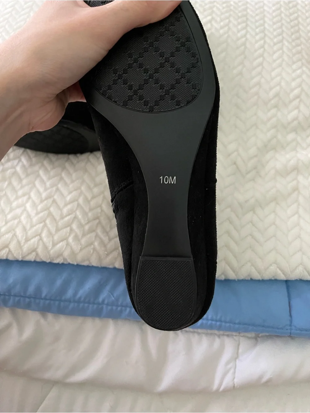 Impo Black Suede-Look Hidden Wedge Ankle Booties